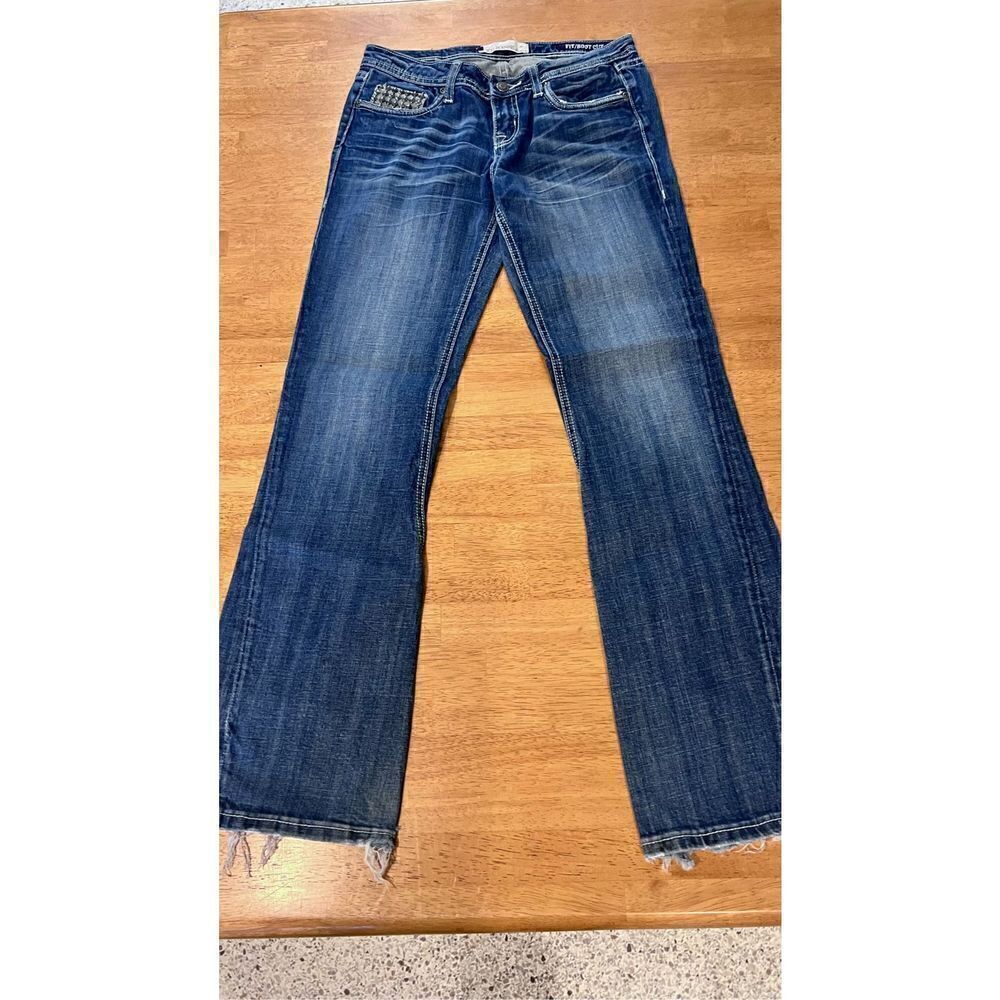Vigoss Collection Women's Mid-Rise Fit Bootcut Jeans Blue Denim Dark Wash Size 7